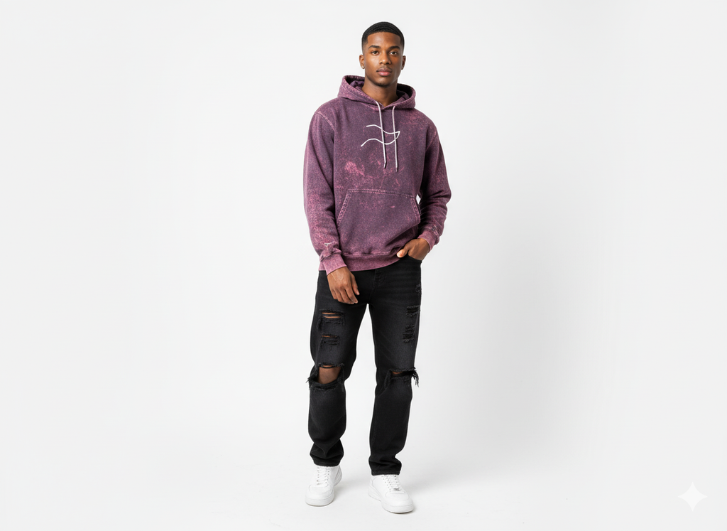 Hoodie GB Acid Wash Morado