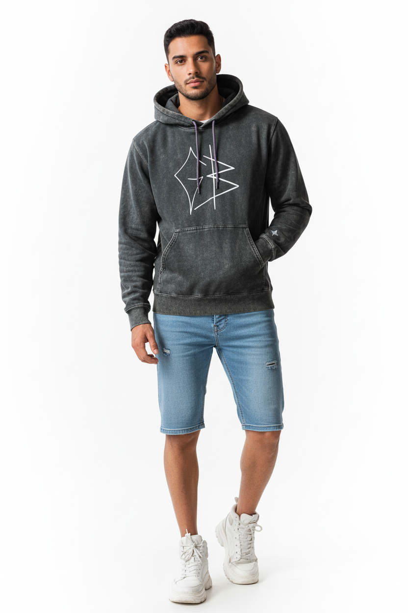 Hoodie GB Acid Wash Verde