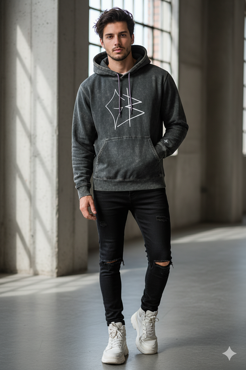 Hoodie GB Acid Wash Verde